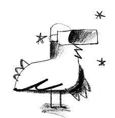 Duck wearing a virtual reality helmet