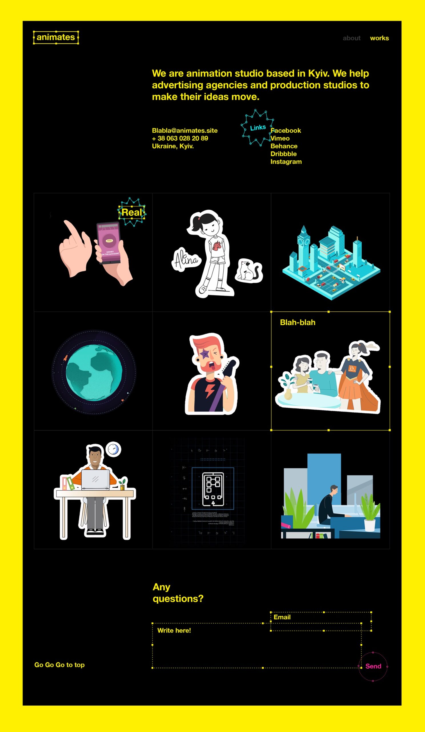 Animates A living brand identity for an animation studio