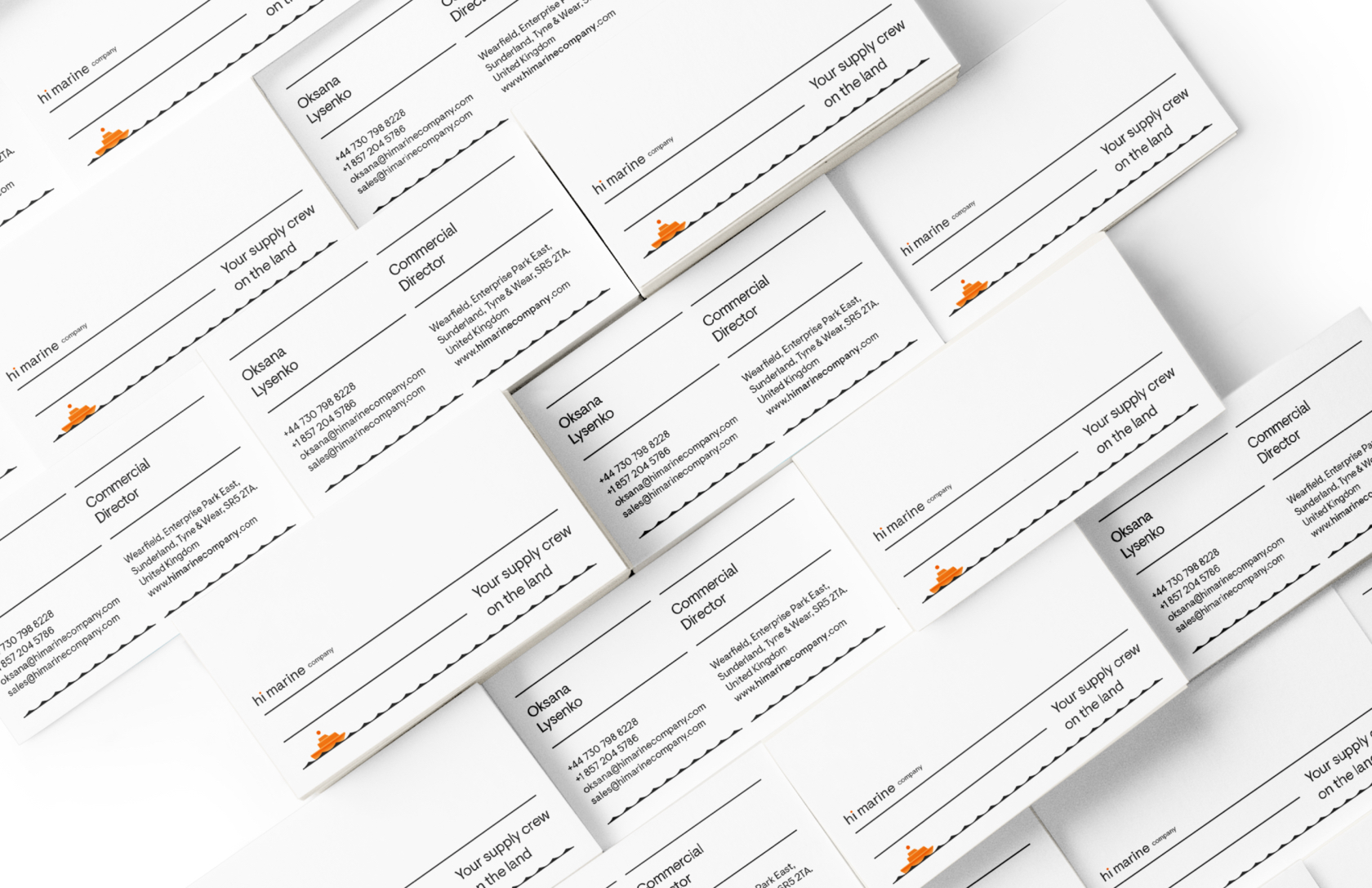 Hi Marine Company Optimistic branding for a friendly ship supply service