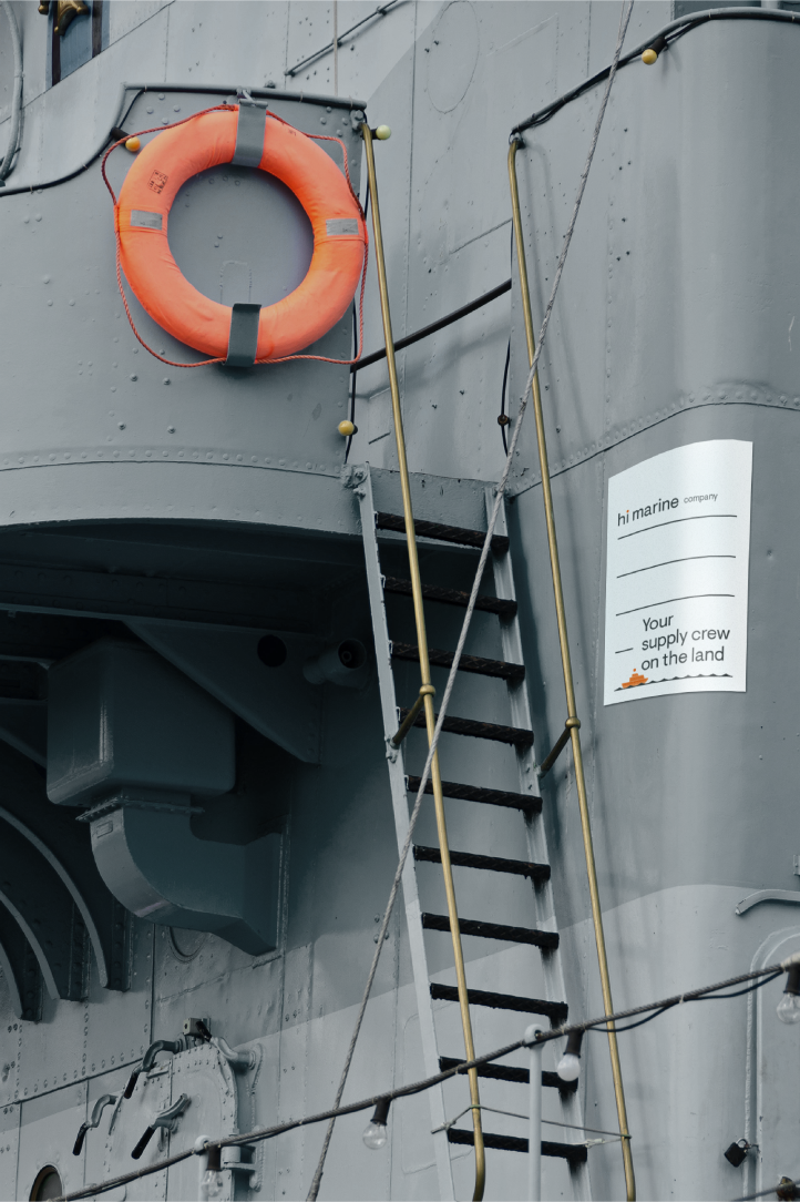 Hi Marine Company Optimistic branding for a friendly ship supply service