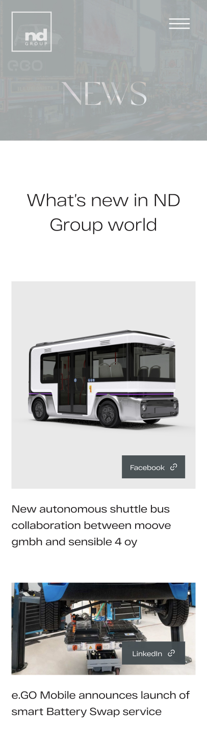 ND Group Sleek & Modern corporate website for Private Equity Investment Company